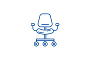 Ergonomic chair line icon concept