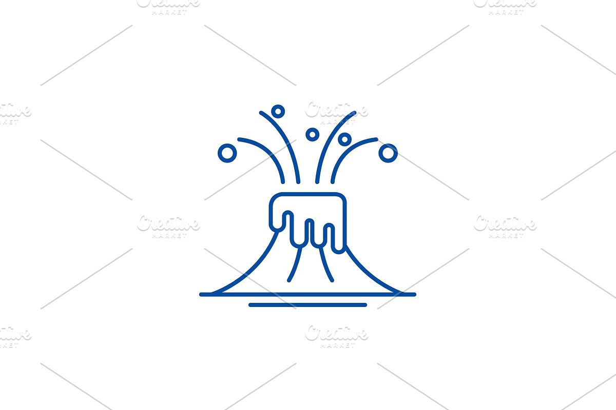 Eruption line icon concept. Eruption in Illustrations - product preview 8