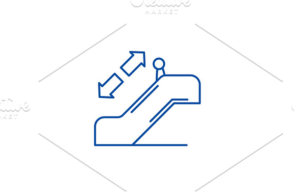 Escalator line icon concept