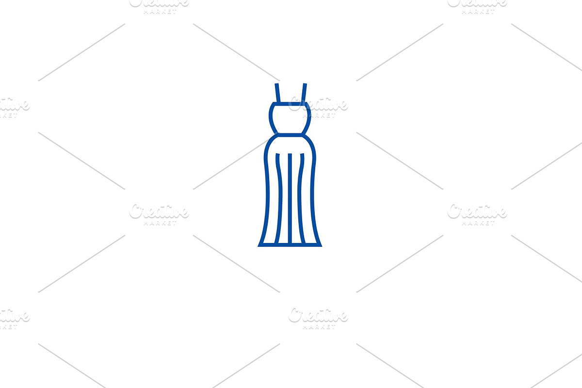 Evening gown line icon concept in Illustrations - product preview 8