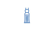 Evening gown line icon concept