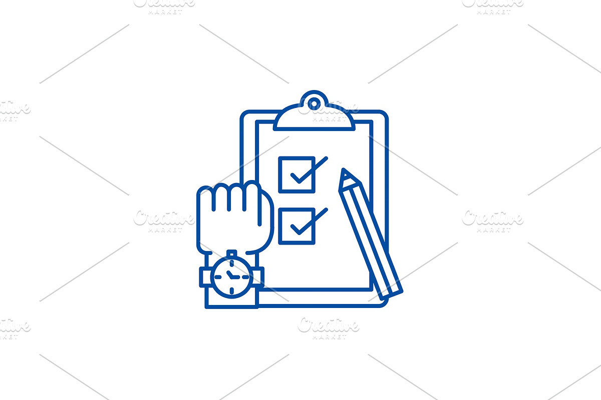Exams line icon concept. Exams flat in Illustrations - product preview 8