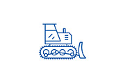 Excavator line icon concept