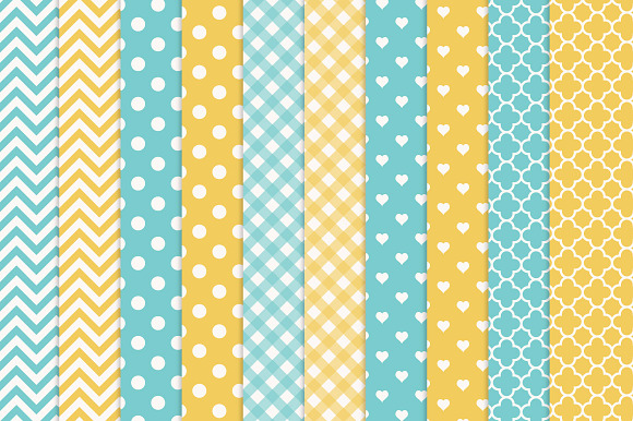 Aqua & Yellow Elephants & Patterns in Illustrations - product preview 2