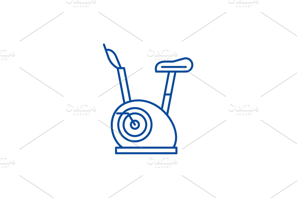 Exercise bikes line icon concept in Illustrations - product preview 8