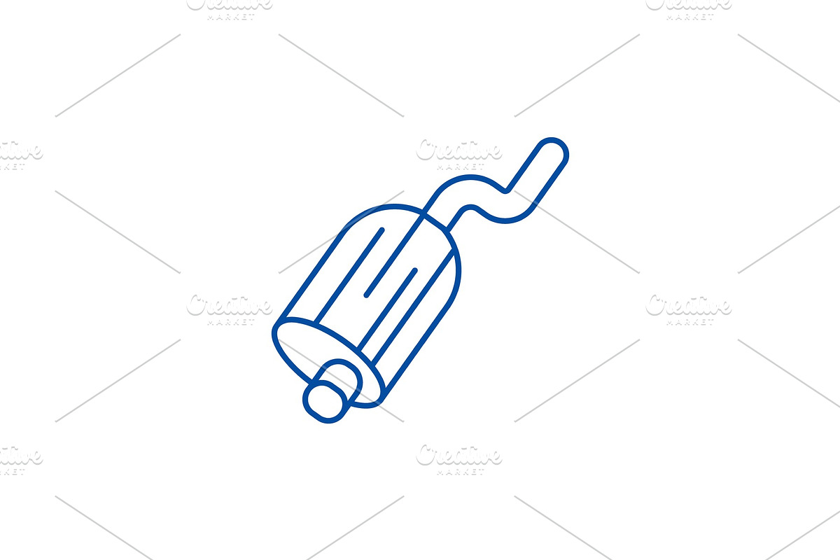 Exhaust pipe line icon concept in Illustrations - product preview 8