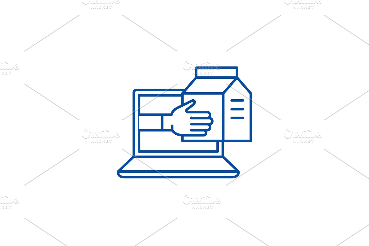 Express delivery service line icon in Illustrations - product preview 8