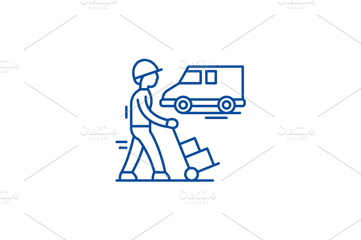 Express logistics line icon concept in Illustrations - product preview 8