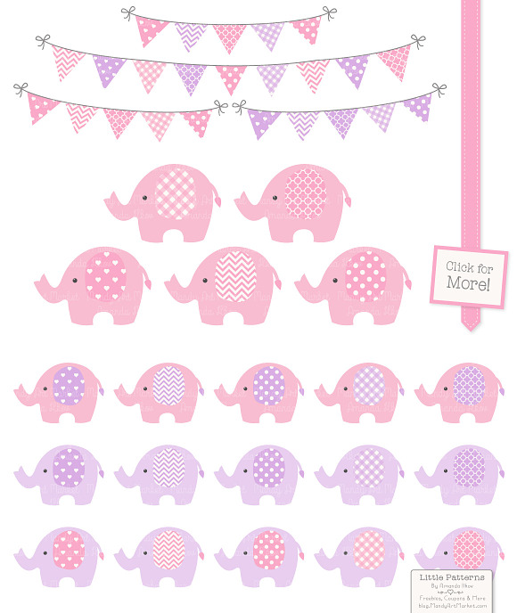 Pink and Purple Elephants & Papers in Illustrations - product preview 1