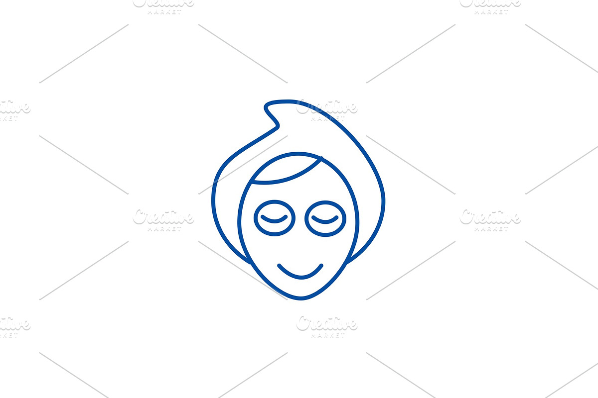 Face, spa, mask line icon concept in Illustrations - product preview 8