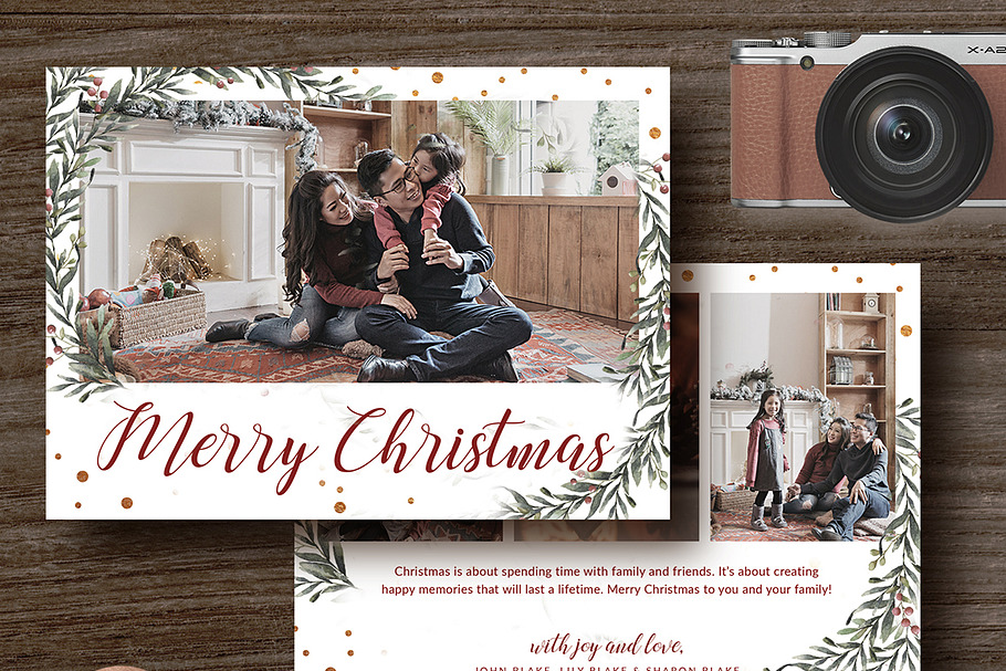 Holiday Greeting Card Template HC005 in Postcard Templates - product preview 8
