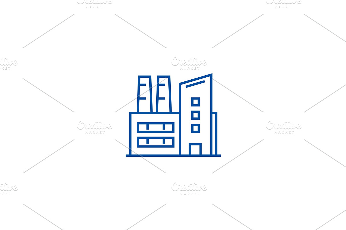 Factory,industrial plant line icon in Illustrations - product preview 8
