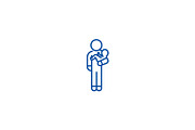 Person with baby line icon concept
