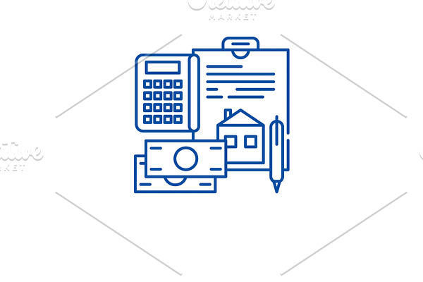 Personal expenses line icon concept