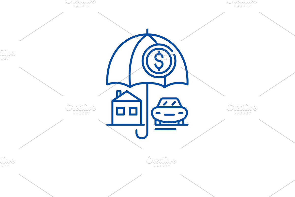 Personal insuarance line icon in Illustrations - product preview 8