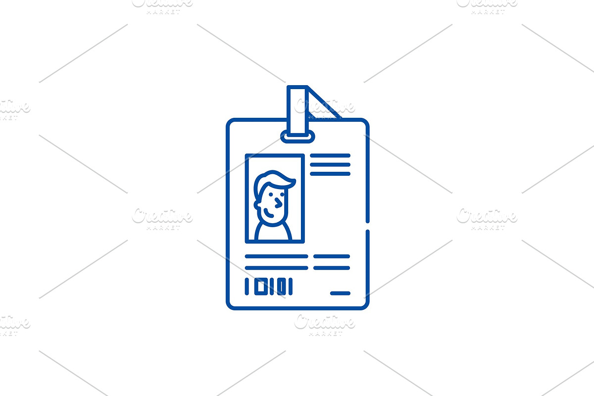 Personal pass line icon concept in Illustrations - product preview 8