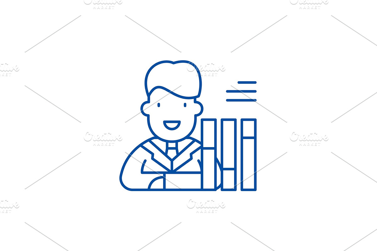 Personnel scorecard line icon in Illustrations - product preview 8