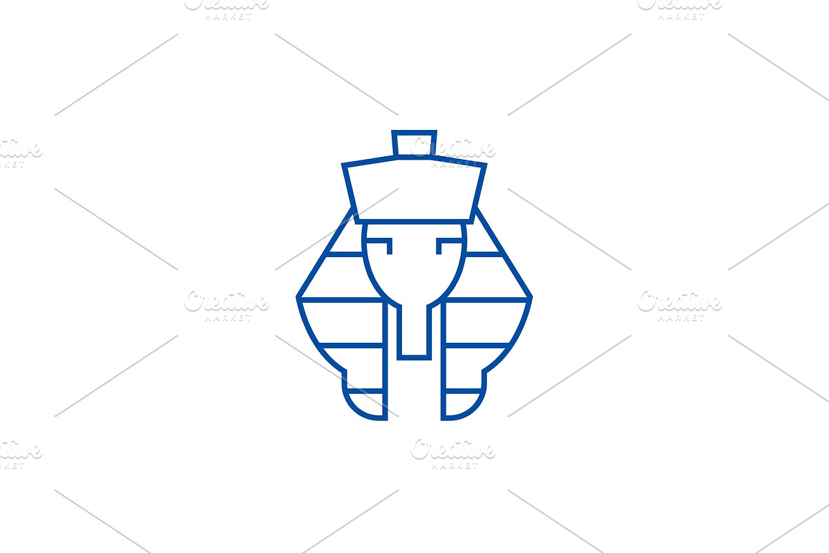 Pharaoh line icon concept. Pharaoh in Illustrations - product preview 8
