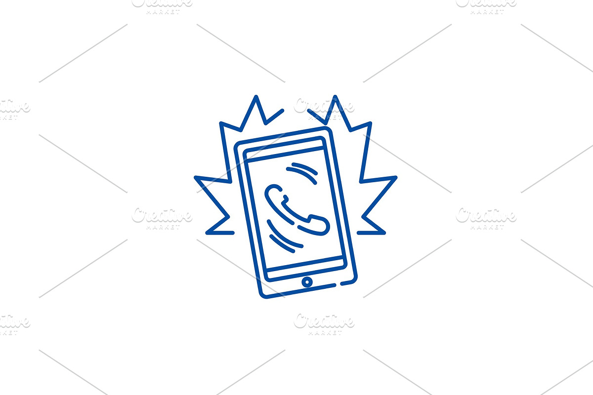 Phone call line icon concept. Phone in Illustrations - product preview 8
