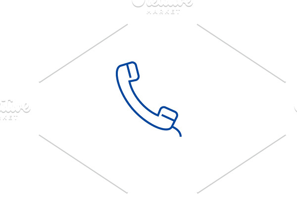 Phone receiver line icon concept