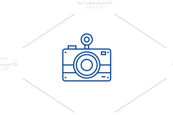 Photo camera line icon concept