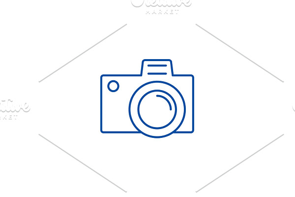 Photo camera sign line icon concept