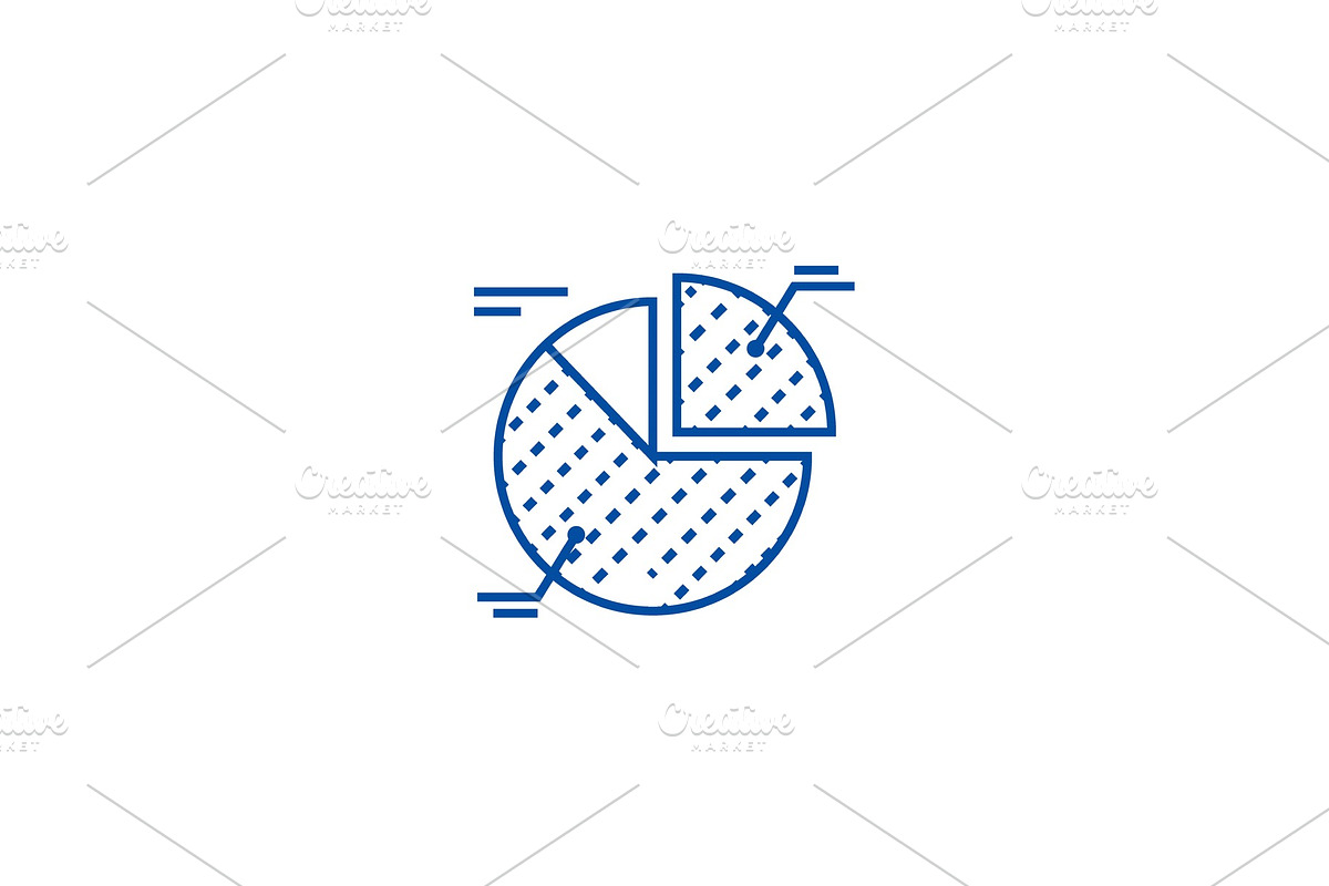 Pie chart line icon concept. Pie in Illustrations - product preview 8