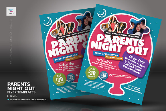 Parents Night Out Flyer Templates in Flyer Templates - product preview 2