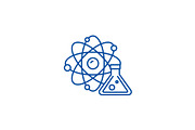 Physics and chemistry line icon