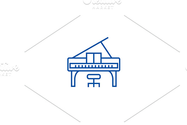 Piano concert line icon concept