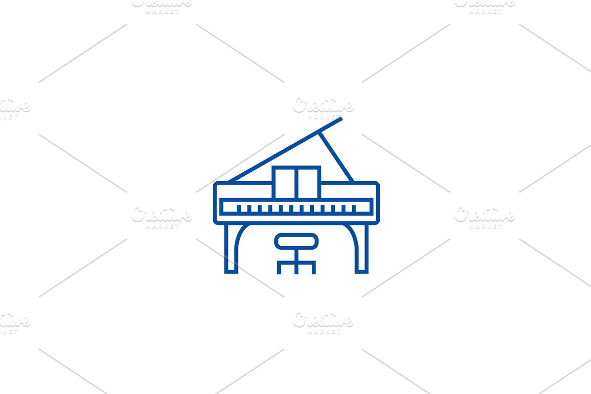 Piano concert line icon concept in Illustrations - product preview 8
