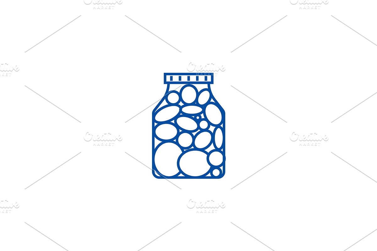Pickles,marinade tomato line icon in Illustrations - product preview 8