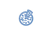 Pie bakery line icon concept. Pie
