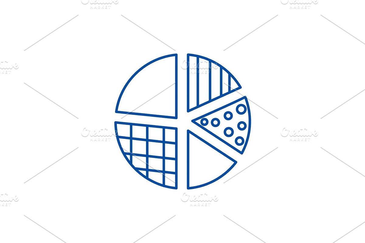 Pie diagram line icon concept. Pie in Illustrations - product preview 8