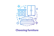 Choosing furniture concept icon