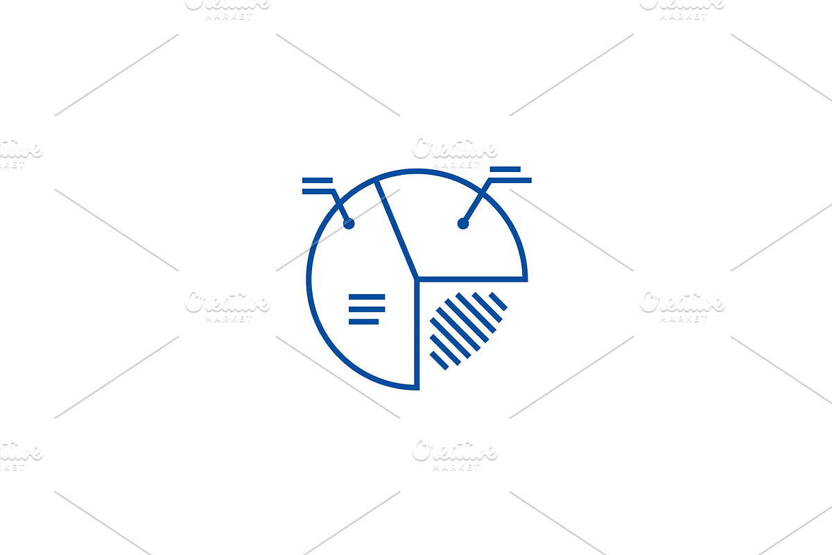 Pie diagram sign line icon concept in Illustrations - product preview 8