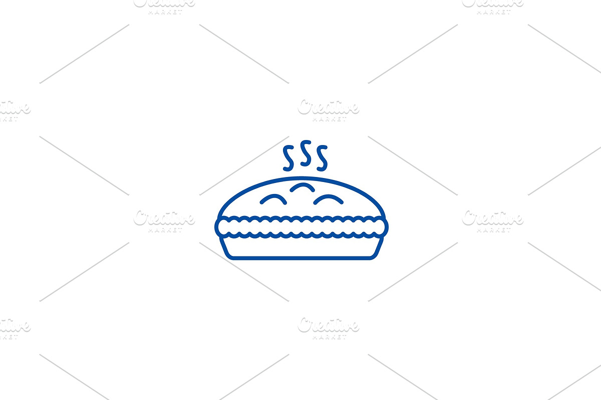 Pie with meat line icon concept. Pie in Illustrations - product preview 8