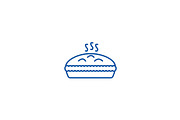 Pie with meat line icon concept. Pie