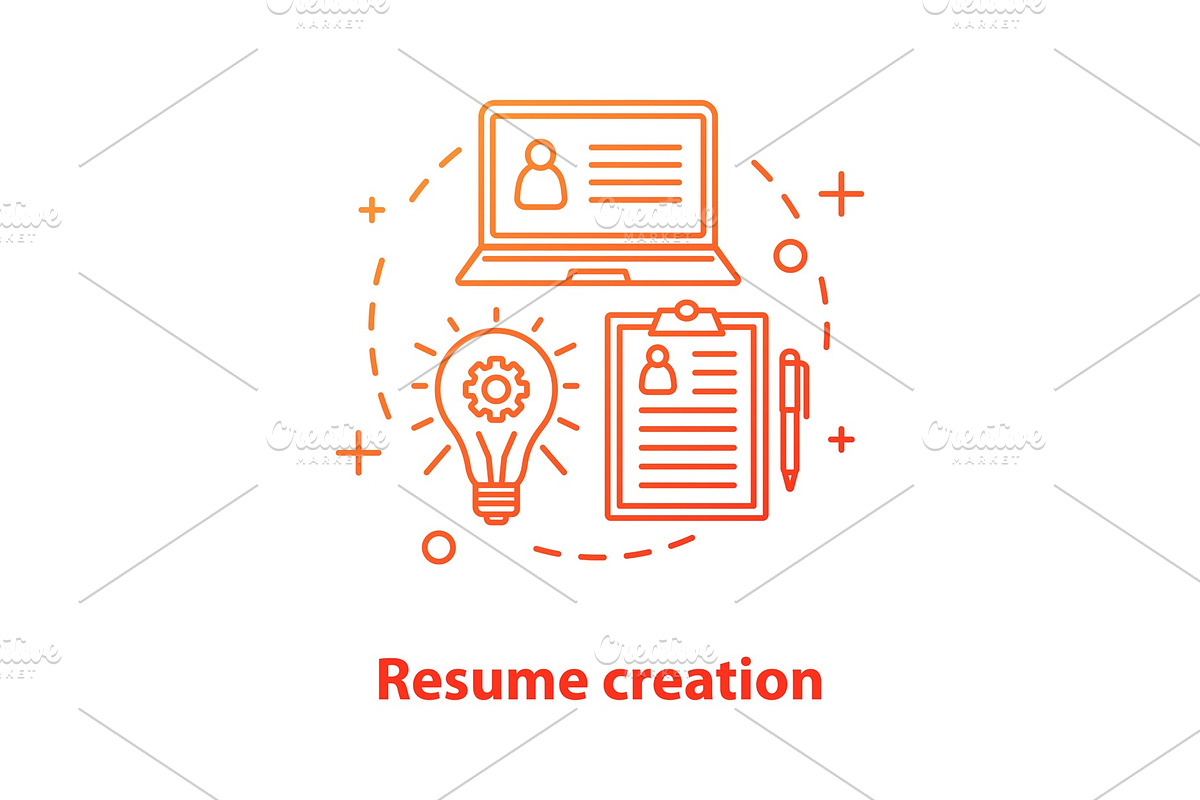 Resume creation concept icon in Icons - product preview 8
