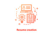 Resume creation concept icon