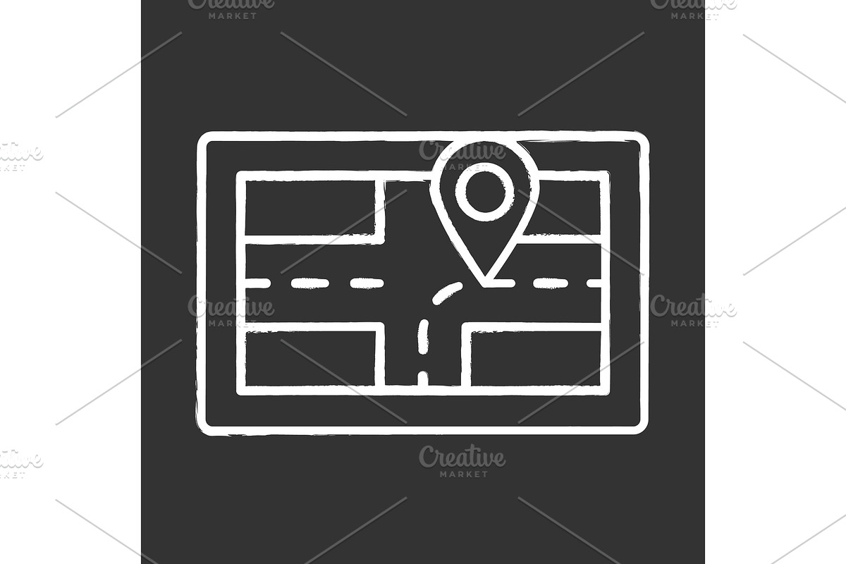 Car GPS navigator chalk icon in Icons - product preview 8