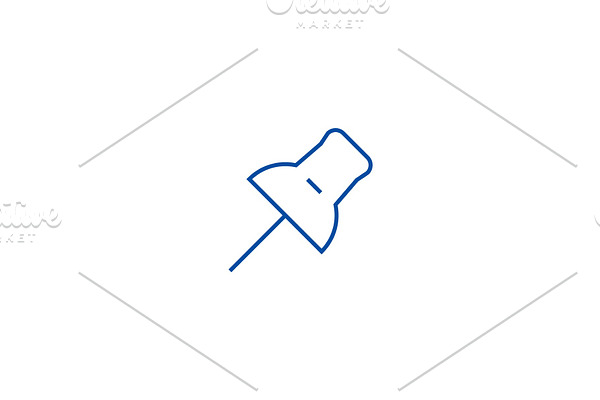 Pin line icon concept. Pin flat