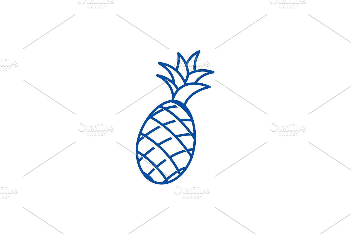 Pineapple line icon concept in Illustrations - product preview 8