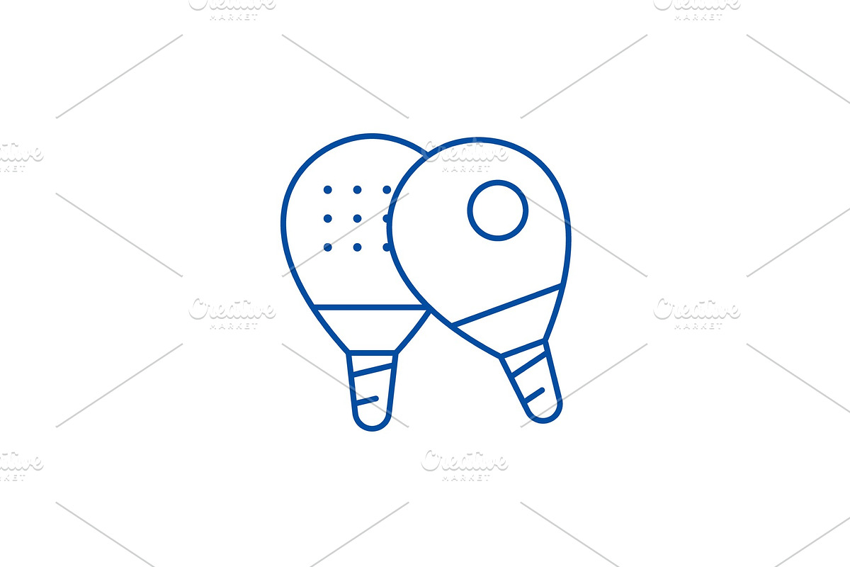Ping pong line icon concept. Ping in Objects - product preview 8
