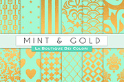 Mint & Gold Digital Papers