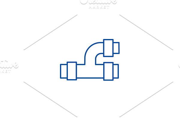 Pipes, plumbing line icon concept