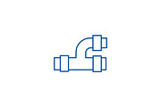 Pipes, plumbing line icon concept