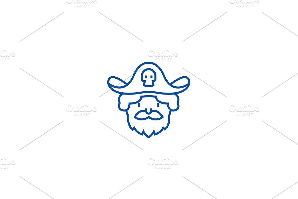 Pirate line icon concept. Pirate in Illustrations - product preview 8