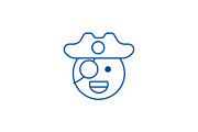 Pirate emoji line icon concept