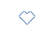 Pixel heart line icon concept. Pixel